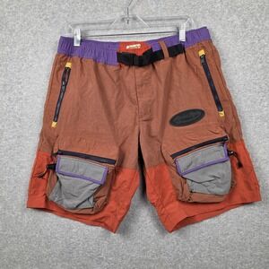 AlphaStyle Shorts Mens Large Multicolor Belted Cargo Colorblock Pockets Outdoor